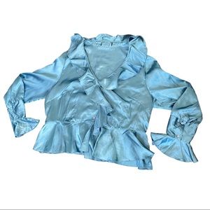 Vintage ruffled top, 100% silk